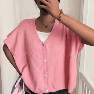 SHEIN Curve Pink Button Up Sweater - NWOT - 14(1X)